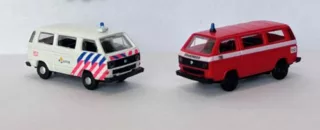 1/160 VW T3 set Brandweer en Politie Nederland