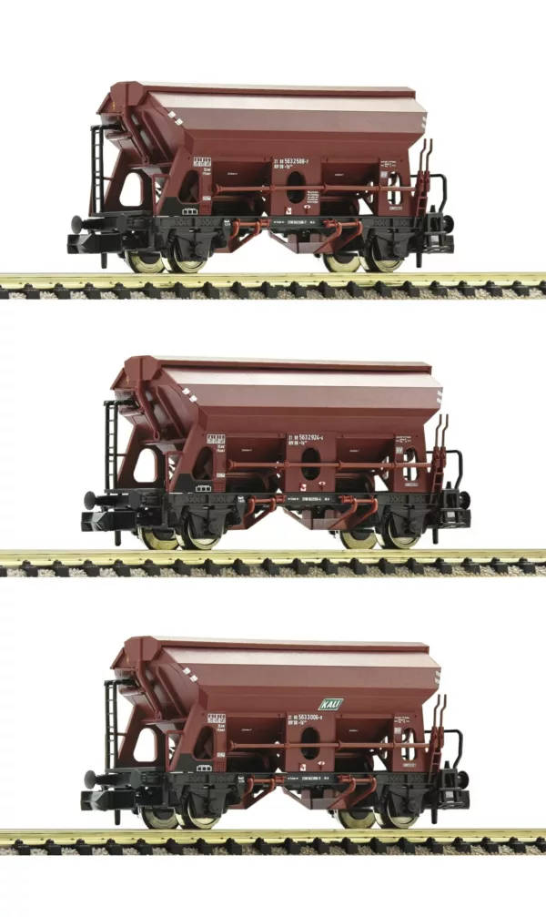 Fleischmann 830351 3-delige set zwenkdakwagens DB Tp. IV
