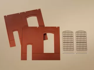 Wände 2325B rot, Industriefenster E