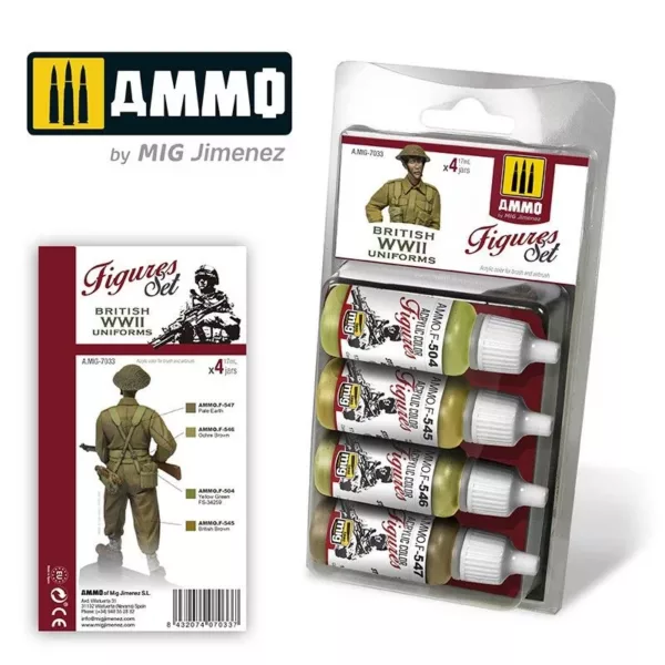 BRITISH UNIFORMS WWII SET 4 JARS 17 ML