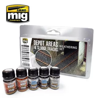 DEPOT AREAS SLUDGE TRACKS WEATHERING SET 5 JARS 35 ML