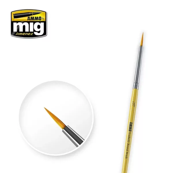 AMMO SYNTHETIC ROUND BRUSH NO. 3/0