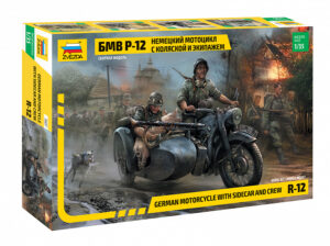 zve3607 1/35 R12 GERMAN MOTORCYCLE WITH SIDECAR AND CREW