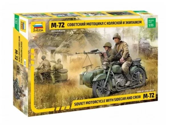 1/35 SOVIET MOTORCYCLE M-72 WITH SIDECAR & CREW WWII