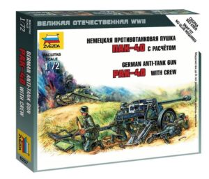 1/72 GERMAN ANTI-TANK GUN PAK-40 WITH CREW WWII