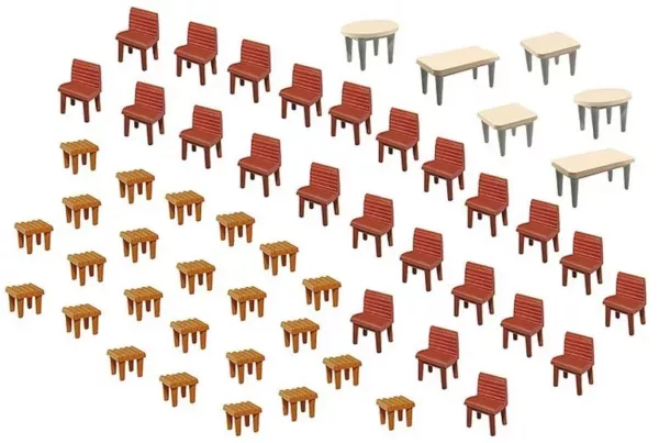 1/87 7 TAFELS EN 48 STOELEN