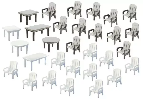 1/87 24 TUINSTOELEN EN 6 TAFELS