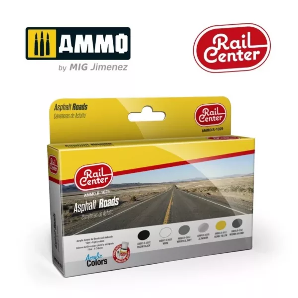 RAIL CENTER - ASPHALT ROADS 15ML 6 JARS
