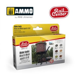 mig-r-1027 RAIL CENTER - WATER TANKS WOOD & METAL I-II-III 15ML 6 JARS