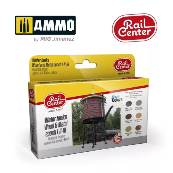 RAIL CENTER - WATER TANKS WOOD & METAL I-II-III 15ML 6 JARS