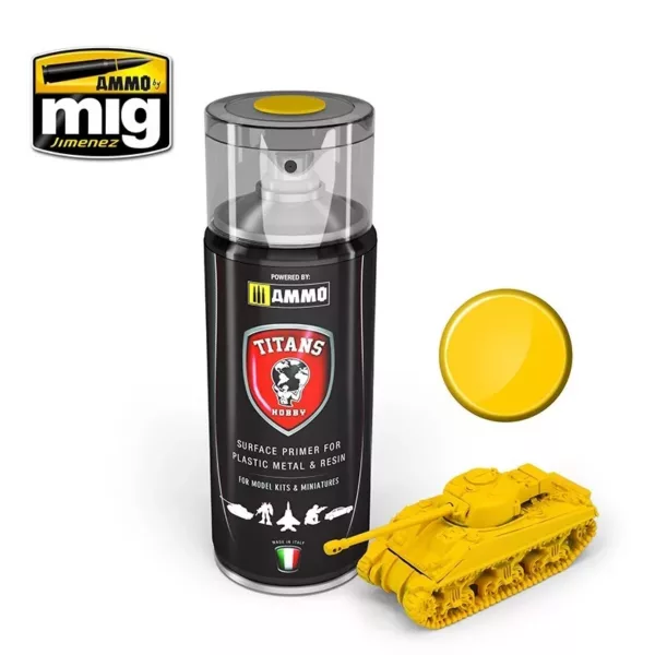 TITANS HOBBY IMPERIAL YELLOW MATT PRIMER 400 ML SPRAY