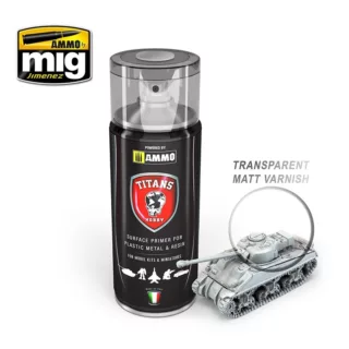 TITANS HOBBY TRANSPARENT MATT VARNISH / BASE 400 ML SPRAY