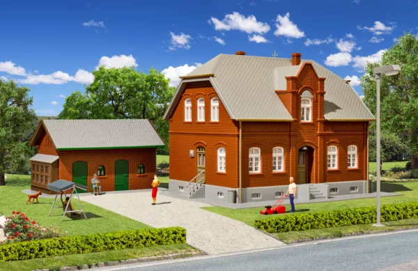 H0 Siedlungshaus Oberhausen mit Nebengebaude