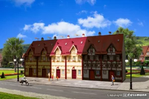 H0 Reihen-Doppelhaus, beige