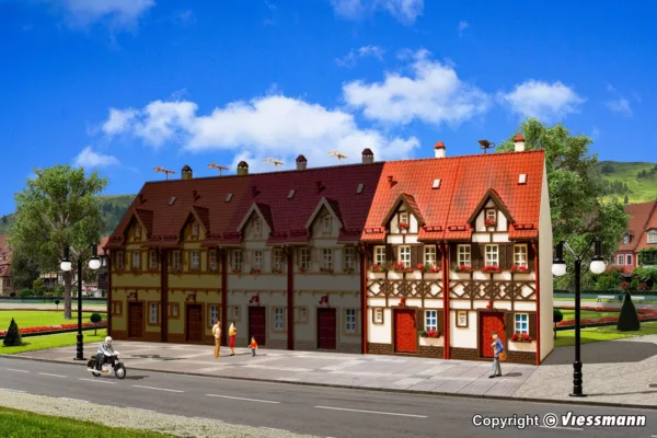 H0 Reihen-Doppelhaus mit Fachwerk