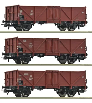 Roco 6600075 3-delige set Open goederenwagens DB Tp. III