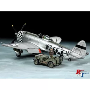 Tamiya-25214 P-47D Thunderbolt & 1/4 4x4 light vehicle