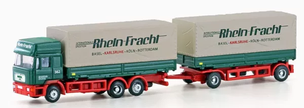 1/160 MAN F90 3-ACHS KOFFER-HÄNGERZUG Rheinfracht