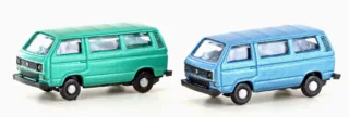 1/160 VW T3 2ER SET BUS GRÜN+BLAU METALLIC SERIE
