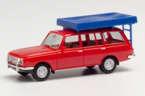 4013150420549_A Wartburg 353 1966 Tourist + Dachzelt Rood