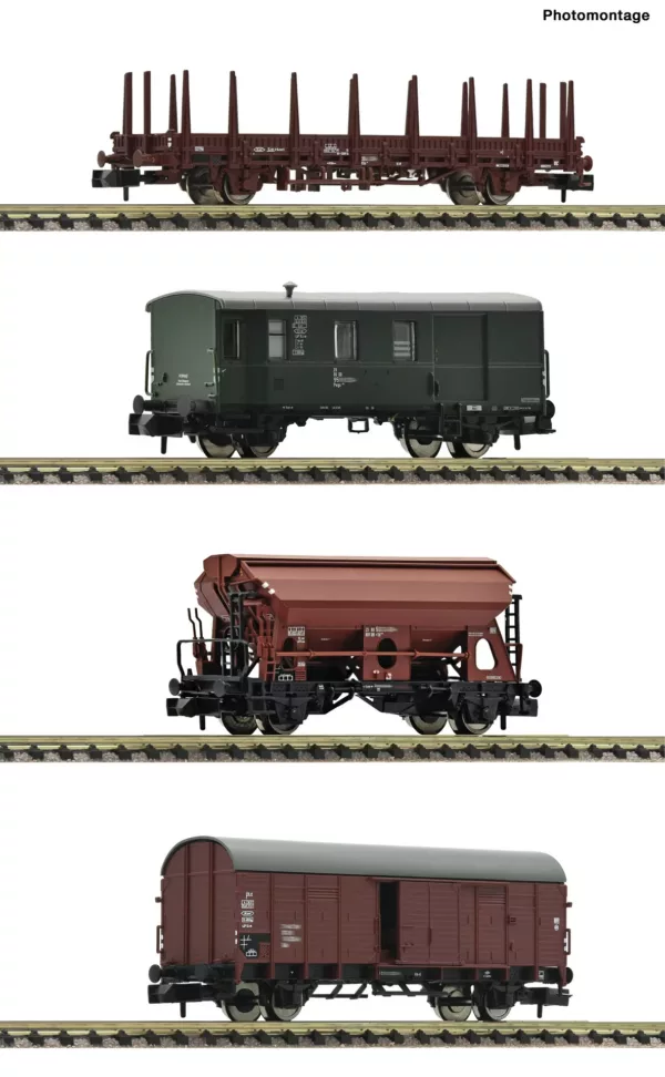 Fleischmann 6660044 4-delige Goederenwagenset DB Tp. IV