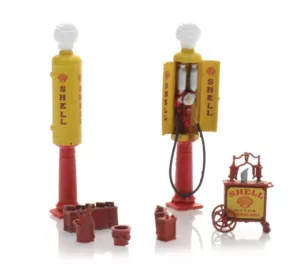 Set oude benzinepompen Shell