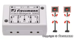 H0 Andreaskreuze mit Blinkelektronik, 2 Stück