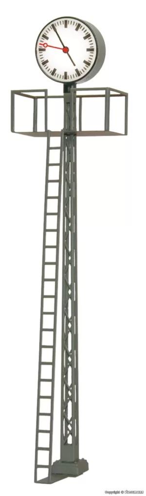 H0 Beleuchtete Bahnhofsuhr auf Gittermast