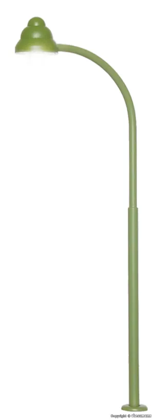 H0 Bogen-Gaslaterne grün, LED warmweiß