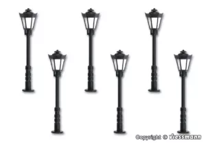 H0 Parklaterne, LED warmweiß 5+1