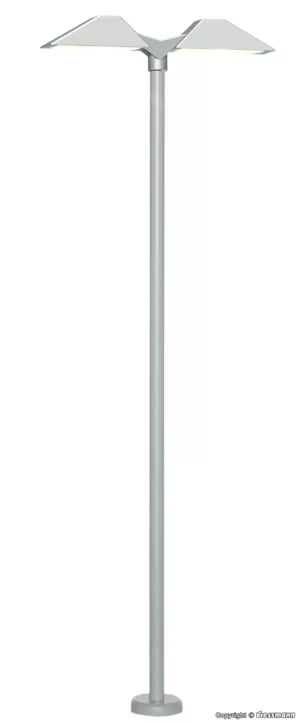 H0 Moderne Bahnsteigleuchte doppelt, 2 LEDs weiß