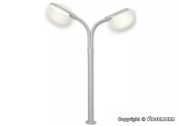 H0 Peitschenleuchte doppelt, 2 LEDs weiß