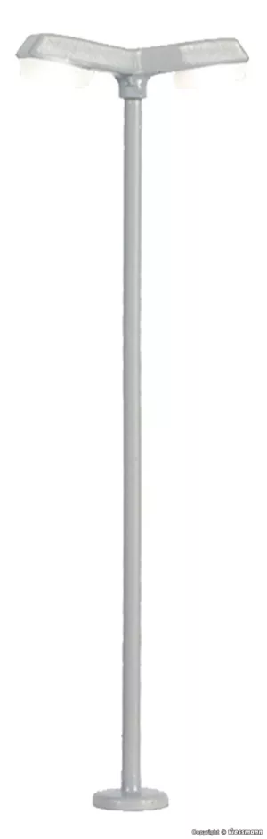 N Straßenleuchte modern, doppelt, 2 LEDs weiß