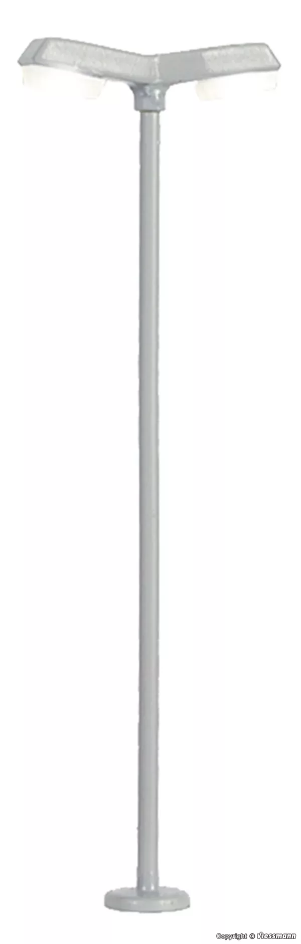 N Straßenleuchte modern, doppelt, 2 LEDs weiß