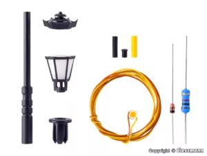 H0 Bausatz Parklaterne, LED warmweiß