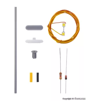 H0 Bausatz Bahnsteigleuchte, 2 LEDs weiß