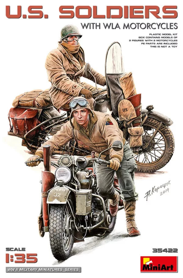 1/35 U.S. SOLDIERS WITH WLA MOTORCYCLES WWII