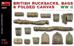 1/35 BRITISH RUCKSACKS BAGS & FOLDED CANVAS WWII