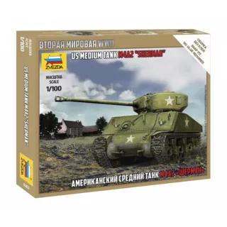 1/100 US MEDIUM TANK M4A2 SHERMAN WWII