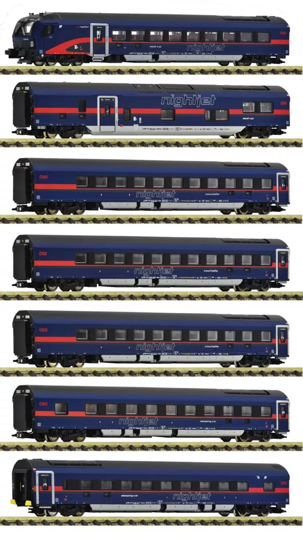 Fleischmann 6270065 7-delige Set: Nightjet, ÖBB Tp. VI Digitaal