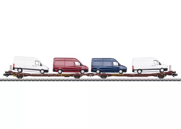 Märklin 47430 vlakke wagens Laads 800B Transwaggon GmbH met 4x VW Crafter Tp. VI