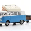 Volkswagen T1 Campingbus + Westfalia trailer Blauw/wit