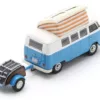 Volkswagen T1 Campingbus + Westfalia trailer Blauw/wit