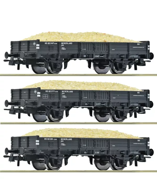 6600259 Roco 6600259 3-delige set zandwagens NS Tp. III