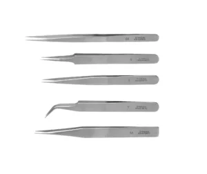 Set of 5 stainless Steel Tweezers