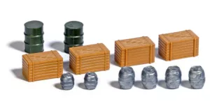 bu7784 M-SET: Houten kisten en vaten H0