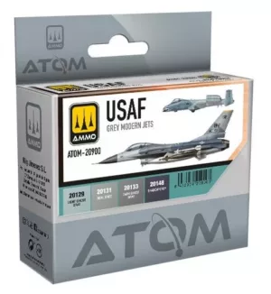 mig20900 ATOM ACR. PAINT SET GREY MODERN JETS 4 JARS