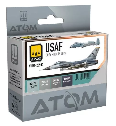 ATOM ACR. PAINT SET GREY MODERN JETS 4 JARS