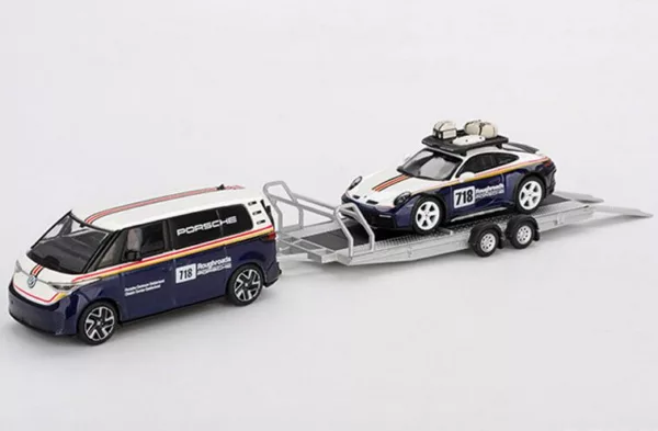 Volkswagen ID. Buzz + trailer Porsche 911 D. #718 Porsche Gelderland
